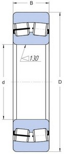 Подшипники роликовые сферические двухрядные с бортиками на внутреннем кольце с коническим отверстием, конусность 1:30