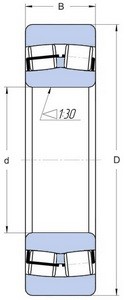 Подшипники роликовые сферические двухрядные с безбортовым внутренним кольцом с коническим	отверстием, конусность 1:30