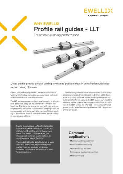 Профільні рейкові напрямні LLT