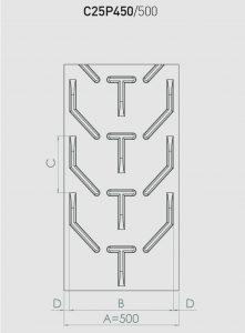 Шевронна стрічка з рифленням C25P450/500