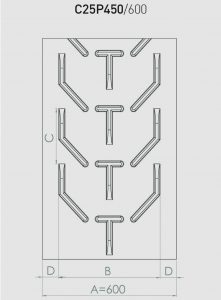 Шевронна стрічка з рифленням C25P450/600