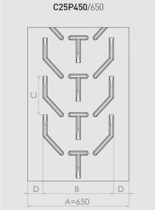 Шевронна стрічка з рифленням C25P450/650