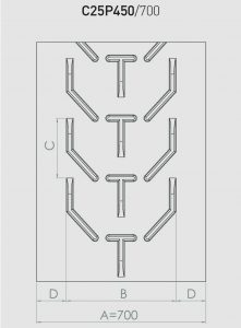 Шевронна стрічка з рифленням C25P450/700