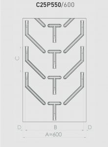 Шевронна стрічка з рифленням C25P550/600